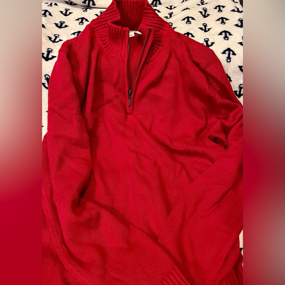 Men’s GoodThreads Red Size Large Sweater Half Zip
